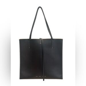Proenza Schouler White Label Double Twin Napa Tote in Black/Ivory